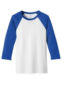 BC3200 - BELLA + CANVAS 3/4 Sleeve Baseball Tee