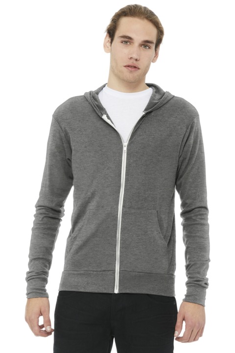 BC3939 - BELLA + CANVAS Triblend Full Zip Lightweight Hoodie
