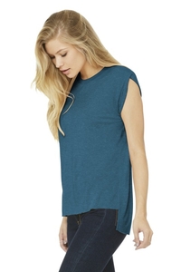 BC8804 - BELLA + CANVAS Women's Flowy Muscle Tee With Rolled Cuffs