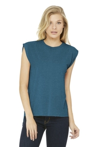BC8804 - BELLA + CANVAS Women's Flowy Muscle Tee With Rolled Cuffs