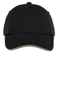 C830 - Port Authority Sandwich Bill Cap with Striped Closure.  C830