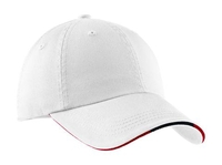 C830 - Port Authority Sandwich Bill Cap with Striped Closure. C830