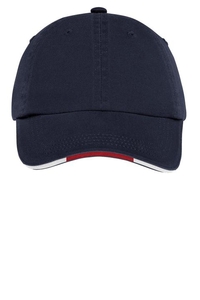 C830 - Port Authority Sandwich Bill Cap with Striped Closure.  C830