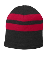 C922 - Port & Company Fleece-Lined Striped Beanie Cap