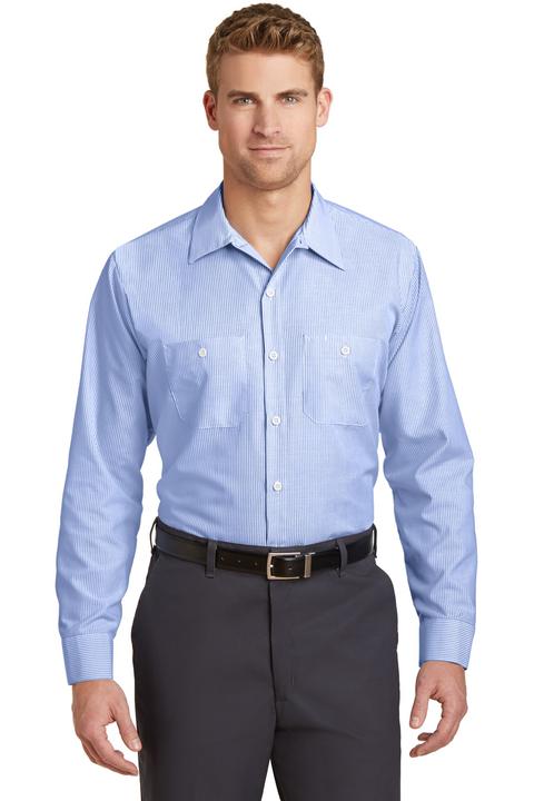 CS10 - Red Kap® Long Sleeve Striped Industrial Work Shirt