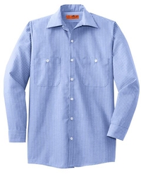 CS10LONG - Red Kap® Long Size Long Sleeve Striped Industrial Work Shirt