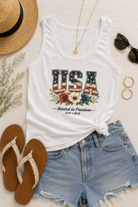 RootedInFreedom - Port & Company Ladies Core Cotton Tank Top.  LPC54TT