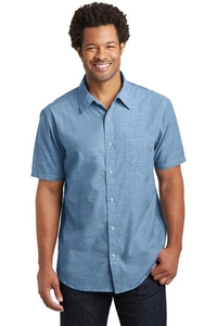 DM3810 - District Made Mens Short Sleeve Washed Woven Shirt