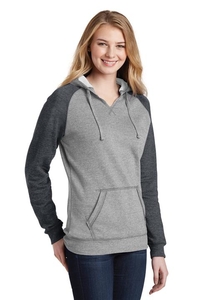 DT296 - District Juniors Lightweight Fleece Raglan Hoodie.  DT296