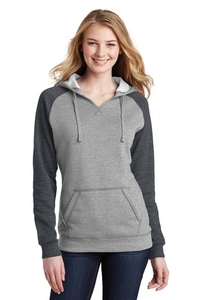 DT296 - District Juniors Lightweight Fleece Raglan Hoodie.  DT296