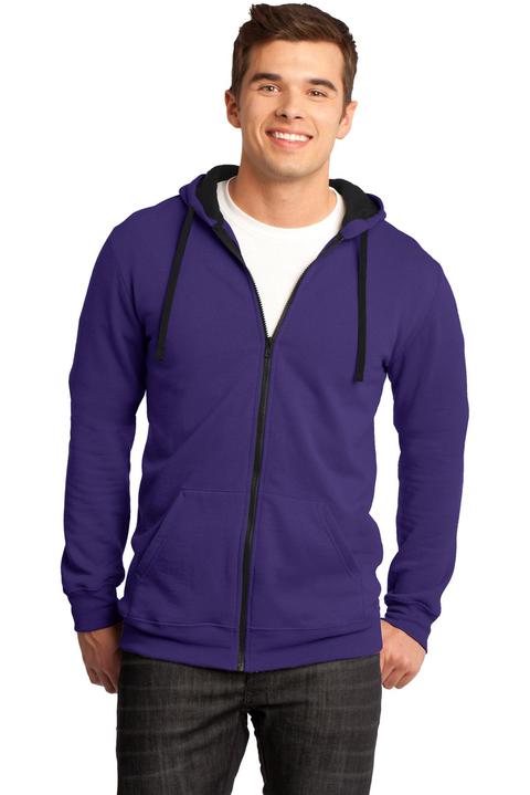 DT800 - District - Young Mens The Concert Fleece Full-Zip Hoodie