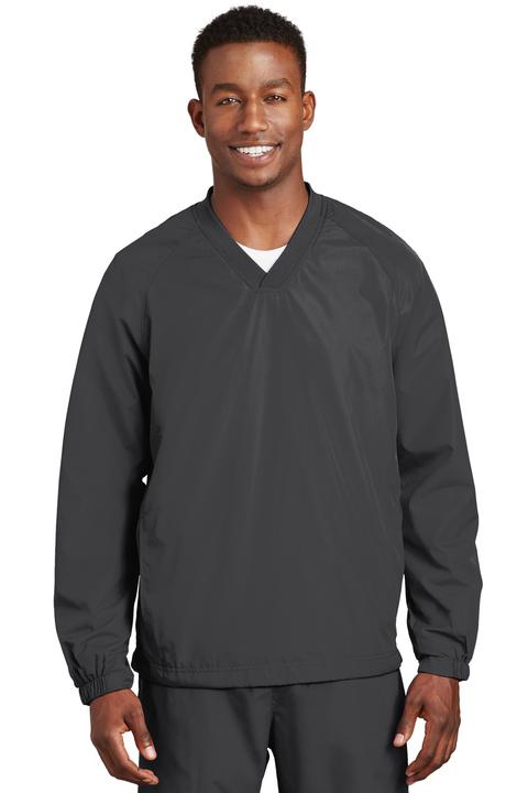 JST72 - Sport-Tek V-Neck Raglan Wind Shirt