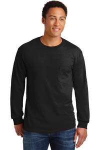 2410 - Gildan - Ultra Cotton 100% Cotton Long Sleeve T-Shirt with Pocket.  2410