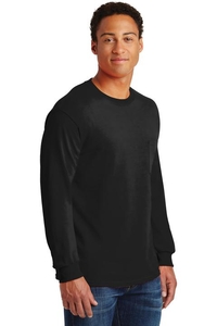 2410 - Gildan - Ultra Cotton 100% Cotton Long Sleeve T-Shirt with Pocket.  2410