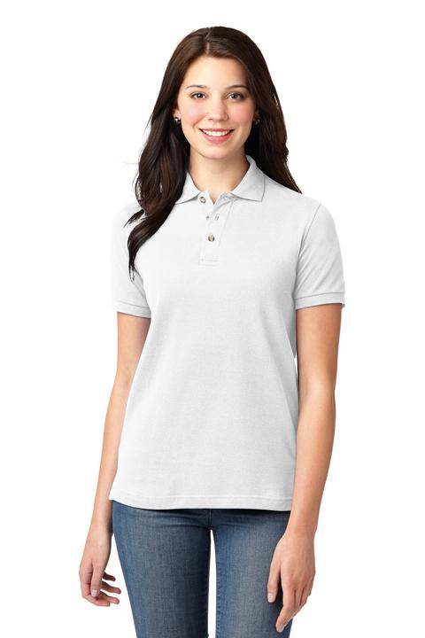 L420 - Port Authority Ladies Heavyweight Cotton Pique Polo.  L420