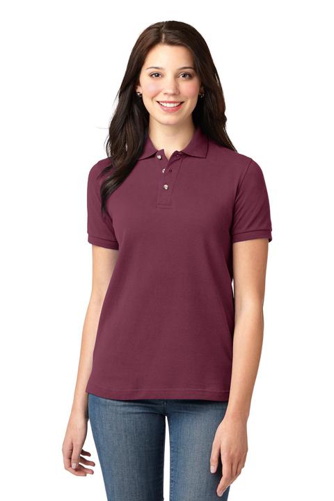 L420 - Port Authority Ladies Heavyweight Cotton Pique Polo.  L420